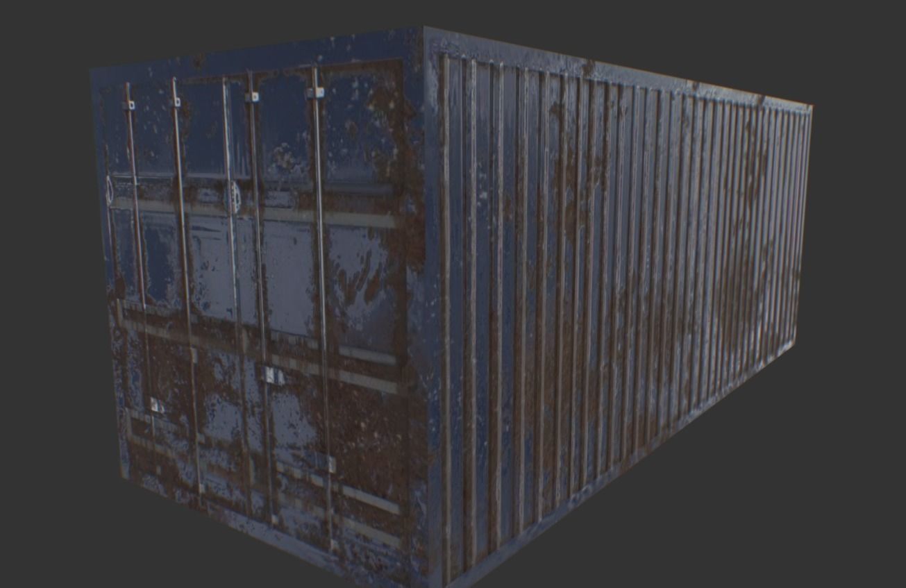 Container LowPoly shipping Free low-poly 3D model_0