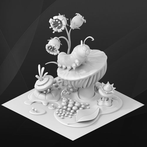 Fantasy game building - Caterpillar 3D model