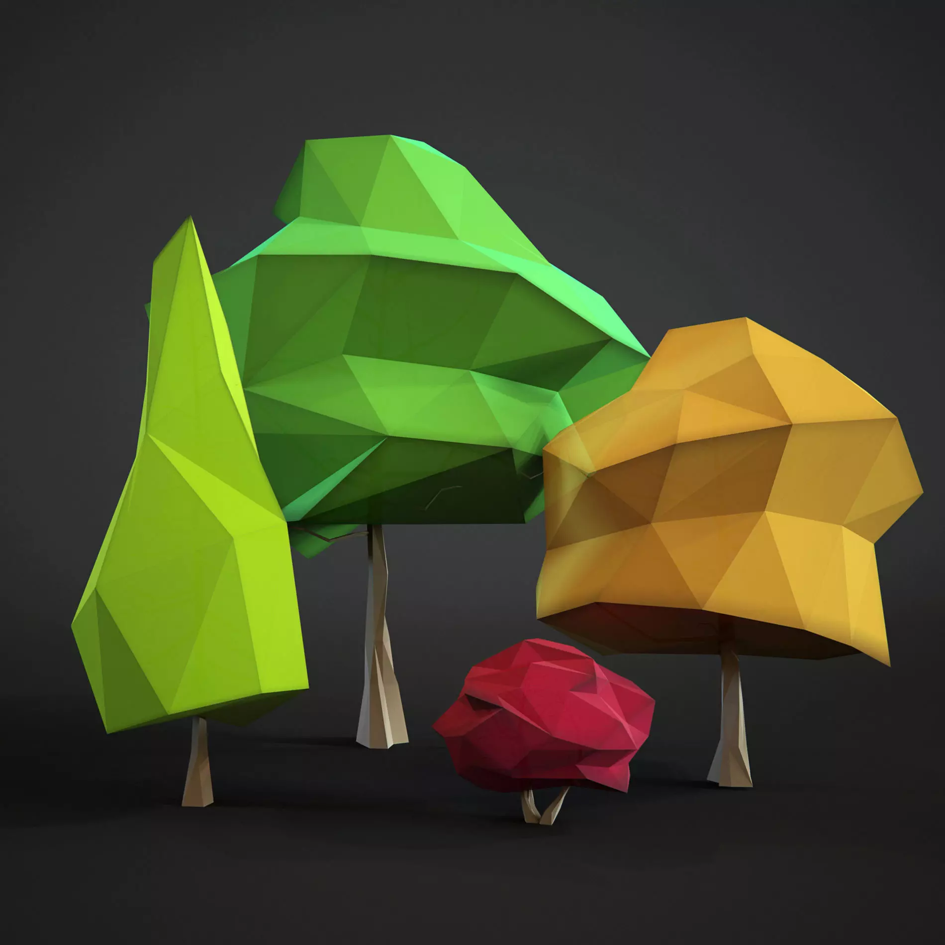 Low poly trees Pack Free low-poly 3D model_0