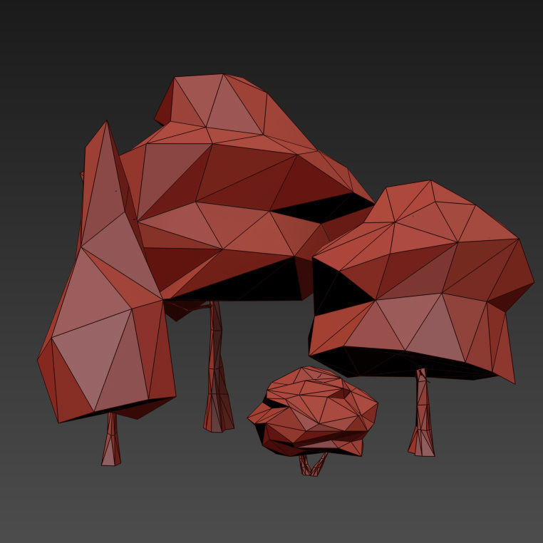 Low poly trees Pack Free low-poly 3D model_4