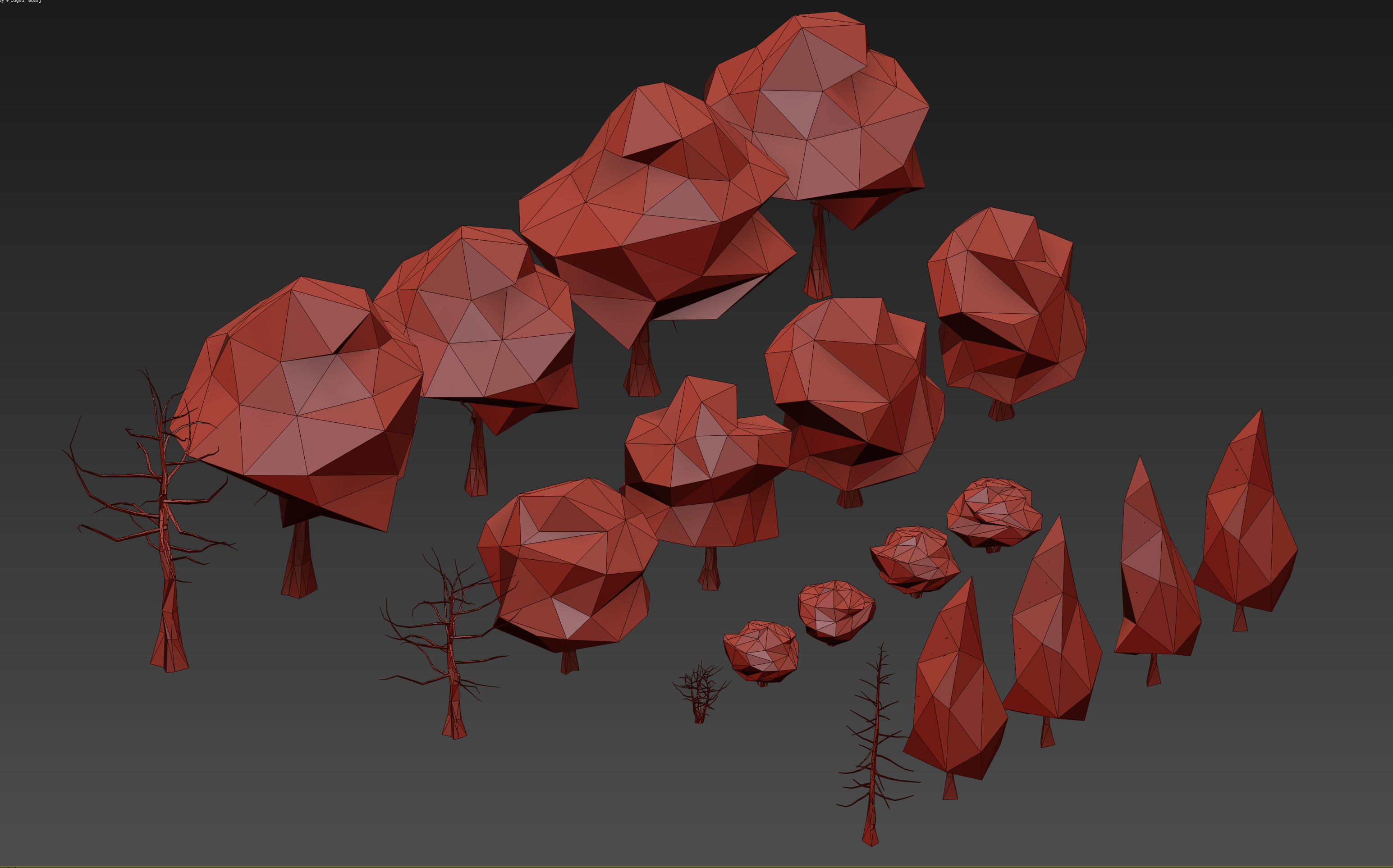 Low poly trees Pack Free low-poly 3D model_3