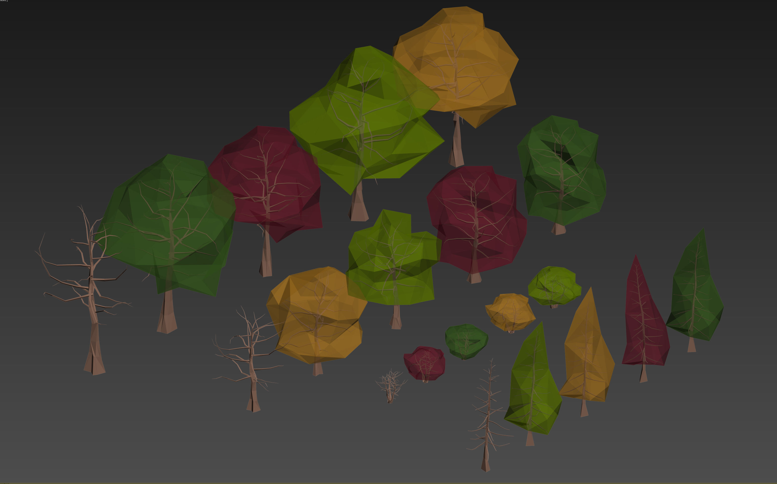 Low poly trees Pack Free low-poly 3D model_2
