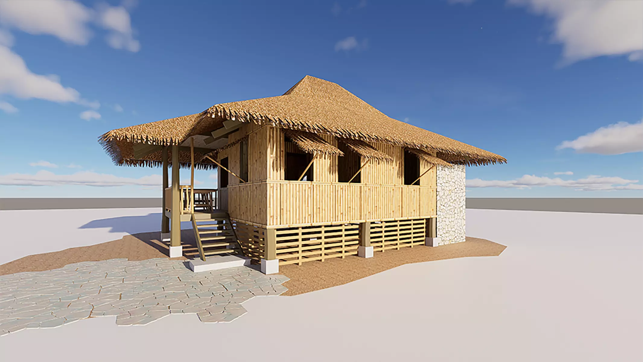 Bahay Kubo Traditional Filipino Nipa Hut 3D Model Low-poly 3D model