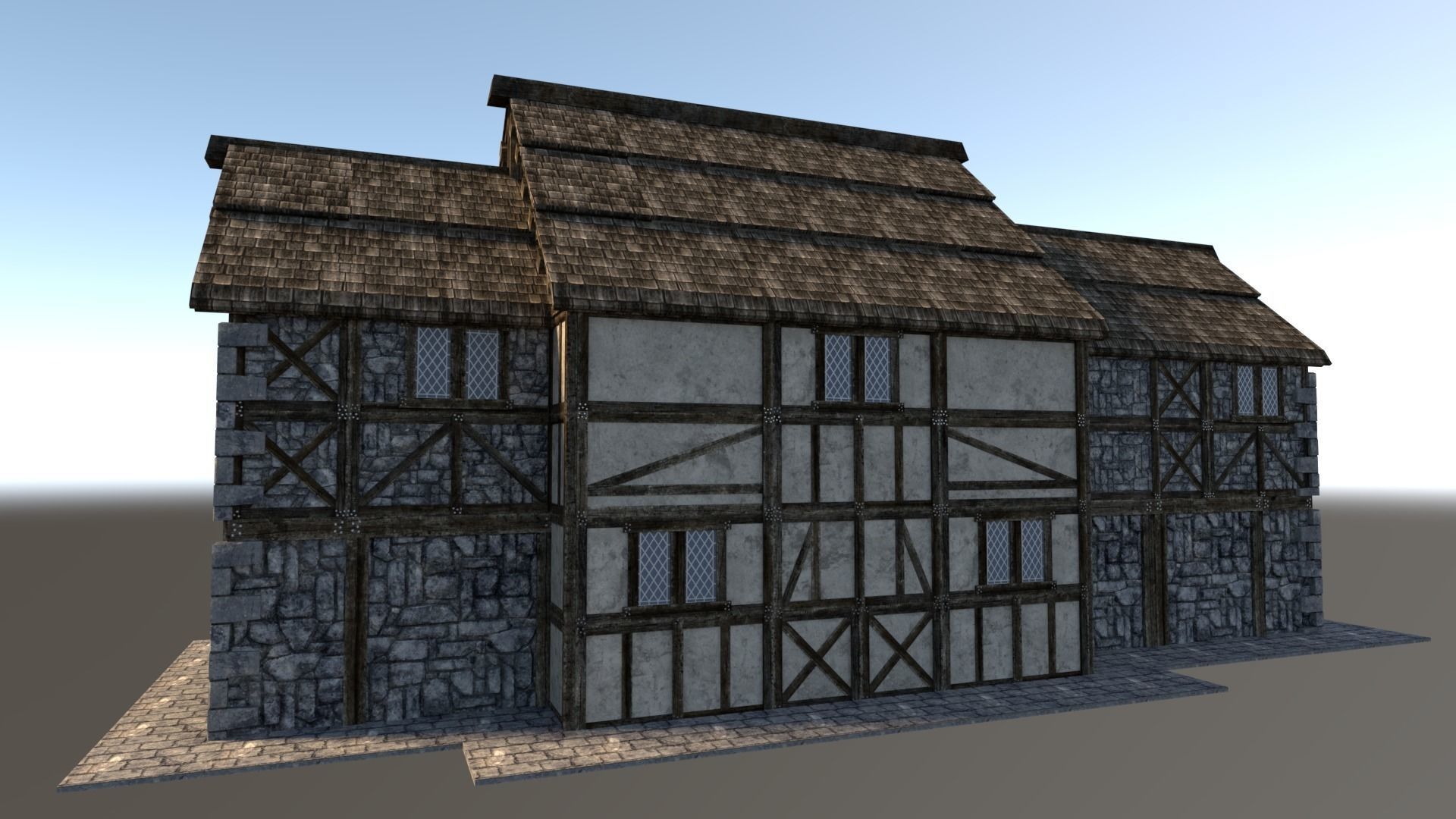 Medieval City House 06 Low-poly 3D model_2