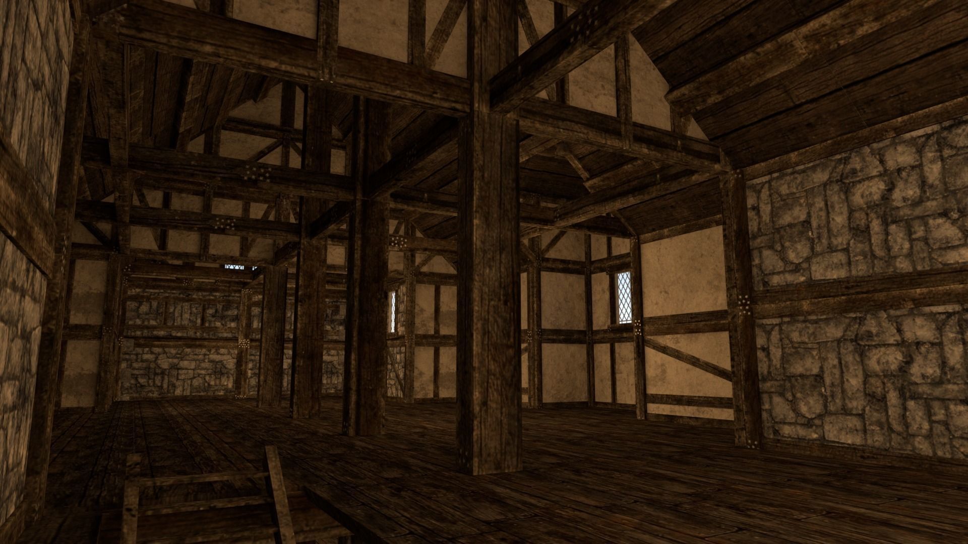 Medieval City House 06 Low-poly 3D model_7