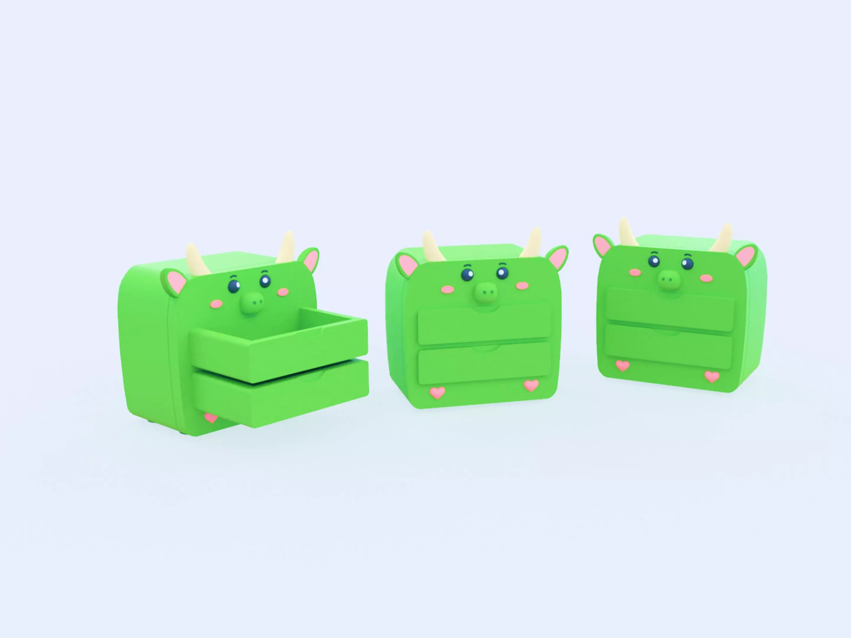 Cartoon Dragon Storage Dresser Low-poly 3D model