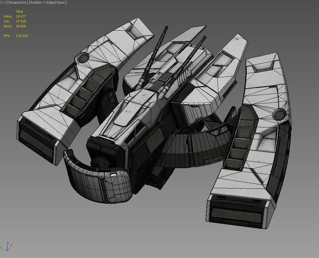 Drone spaceship 3D model_1