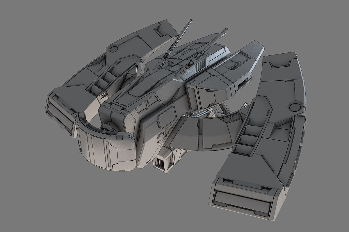 Drone spaceship 3D model_2