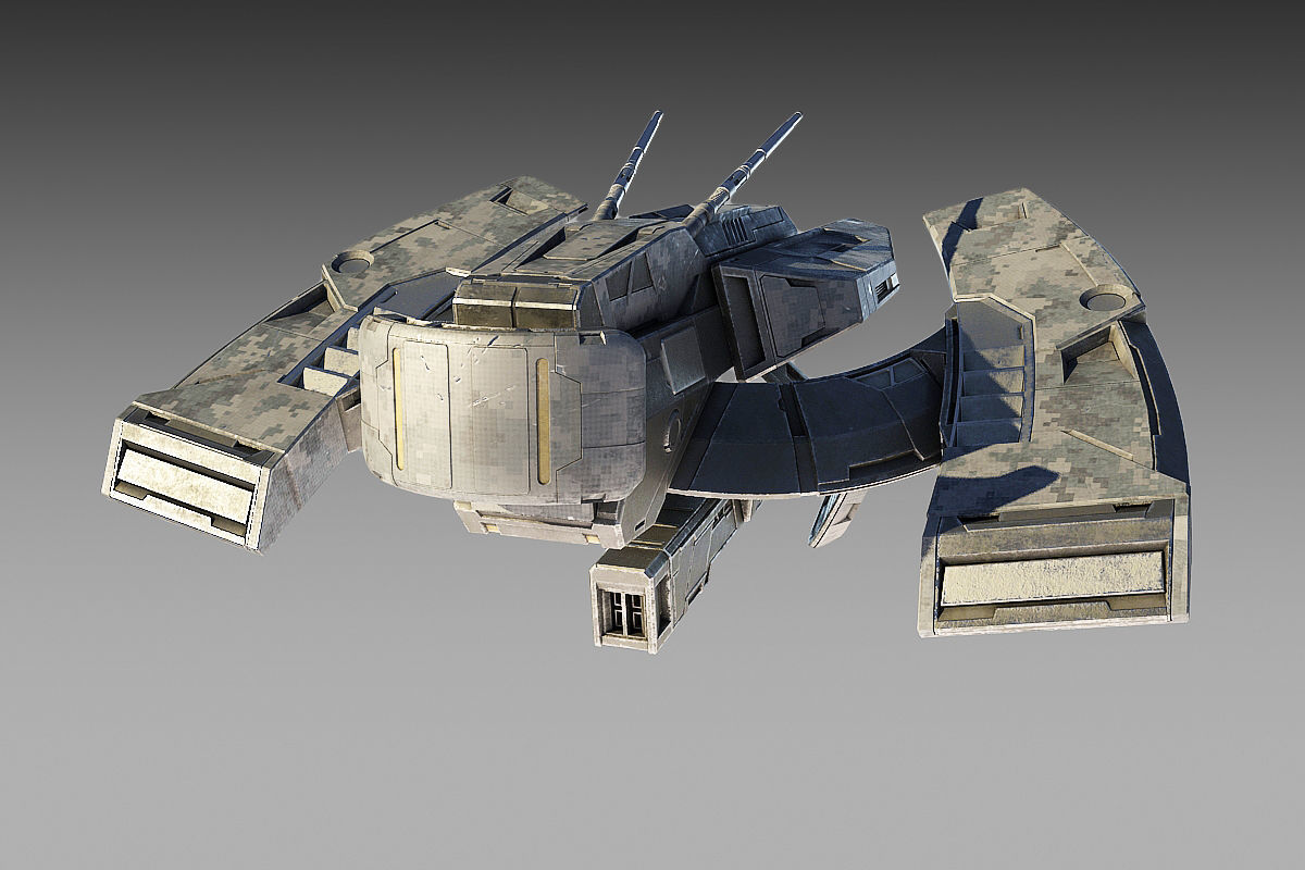 Drone spaceship 3D model_4