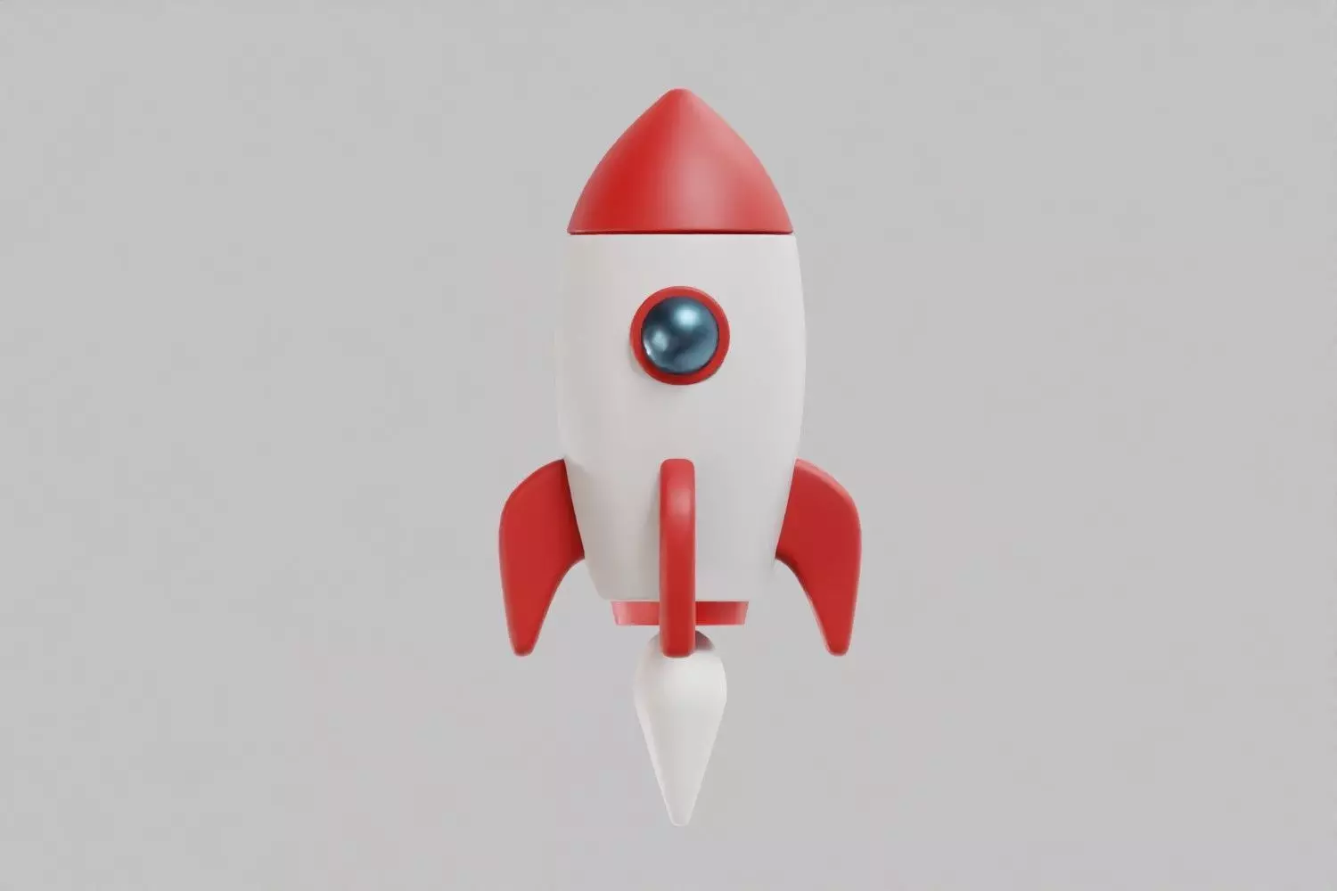 Cartoon Rocket Low-poly 3D model