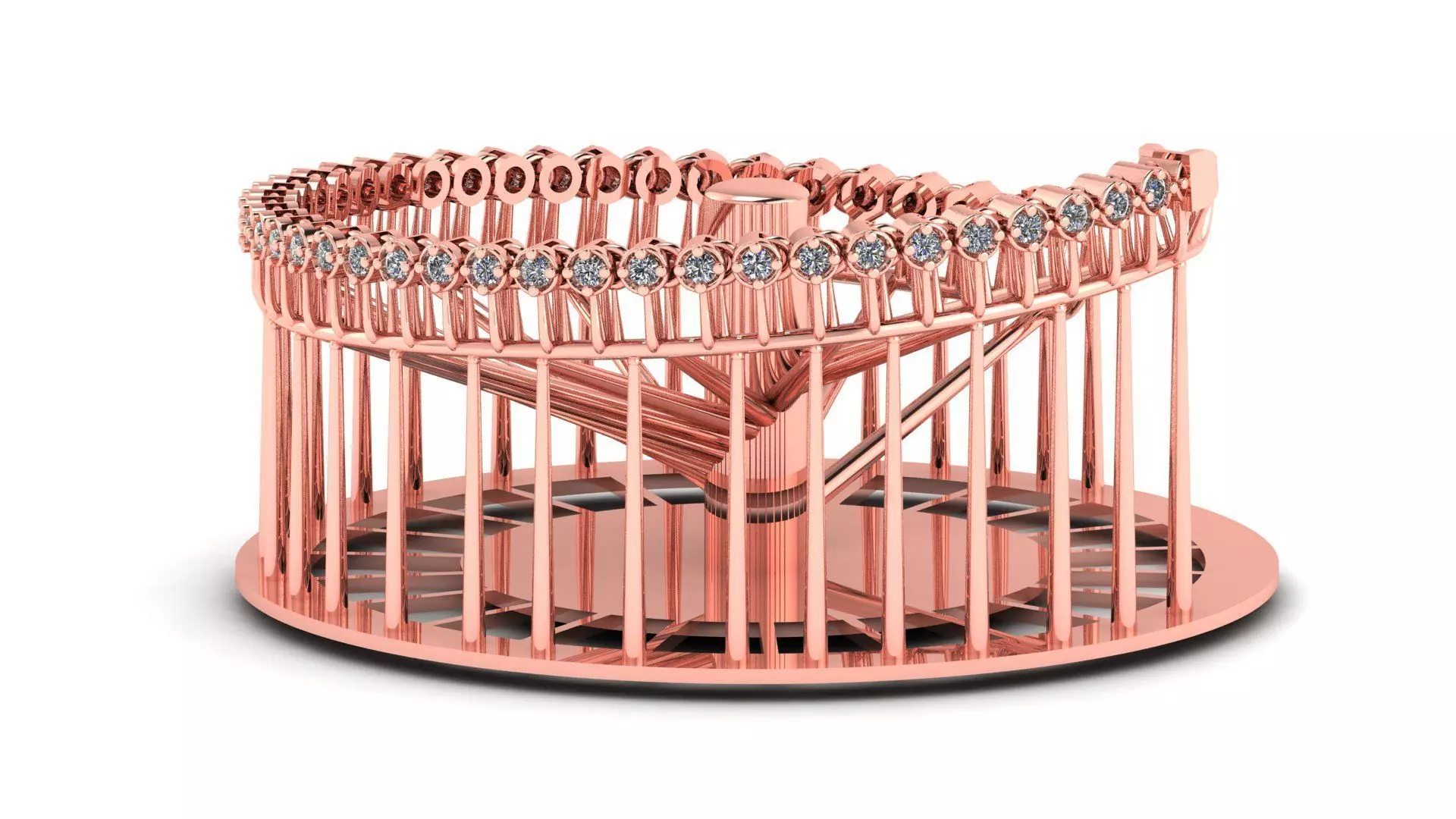 4th Cubic Zirconia Tennis Chain Bracelet 3D print model
