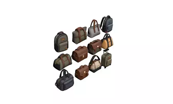 12 Assorted Bags Collection Handbag Backpack Travel Bag Set