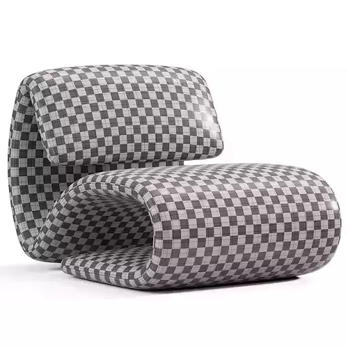 Dubna Lounge Chair Low-poly 3D model 7