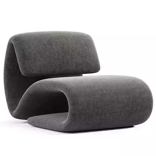 Dubna Lounge Chair Low-poly 3D model 4