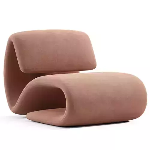 Dubna Lounge Chair Low-poly 3D model 5