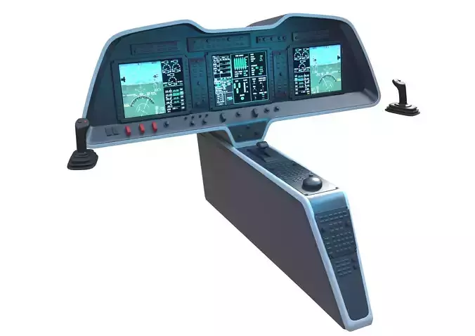 Aircraft cockpit control panel and chairs 3D model | CGTrader