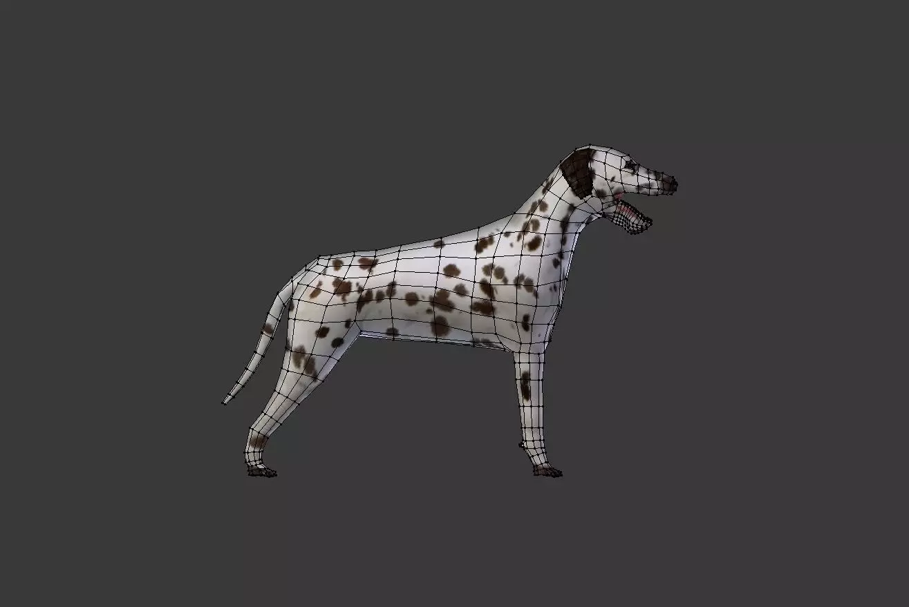 Dog 3D dalmatian Low-poly 3D model