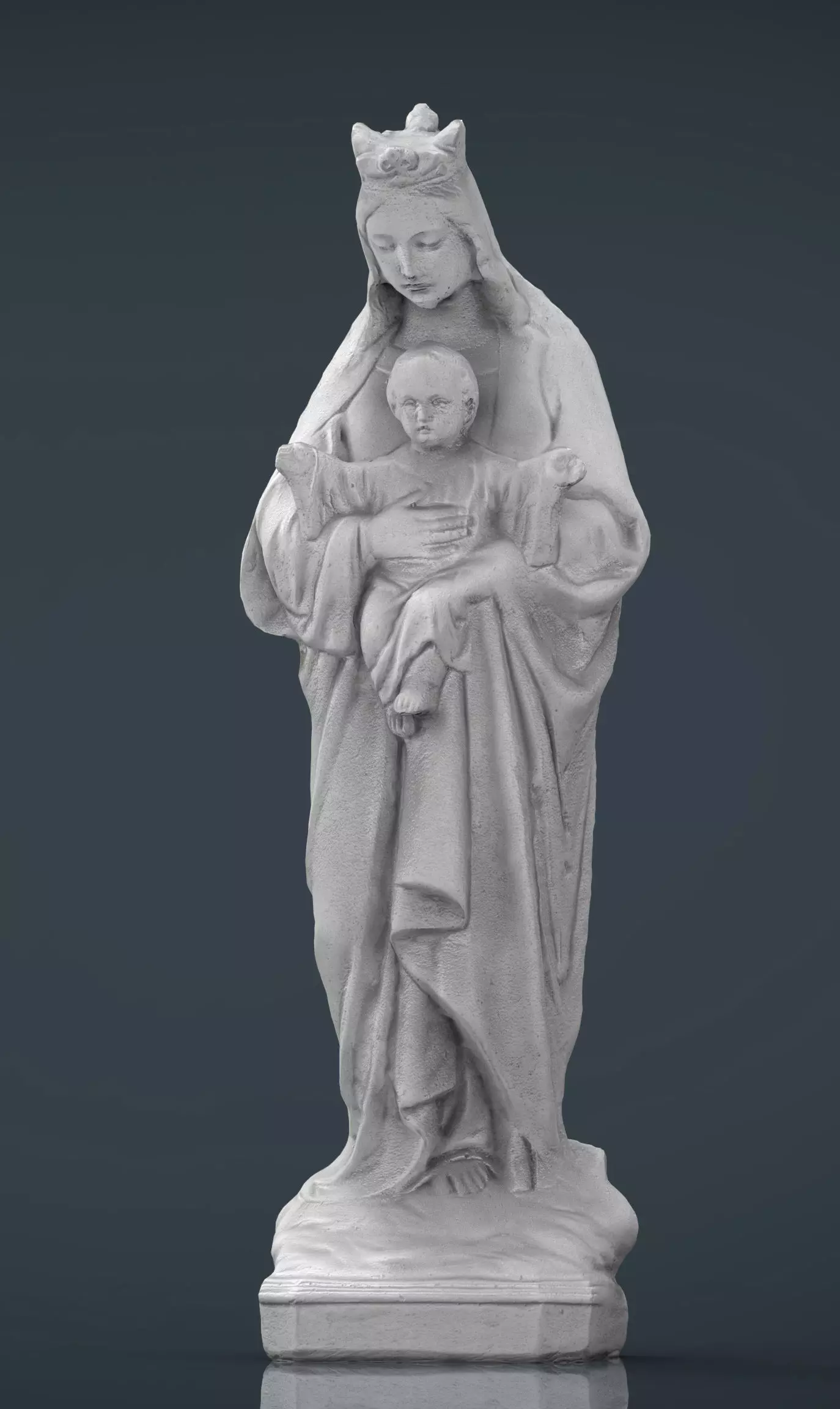 Virgin Mary with baby Jesus Low-poly 3D model