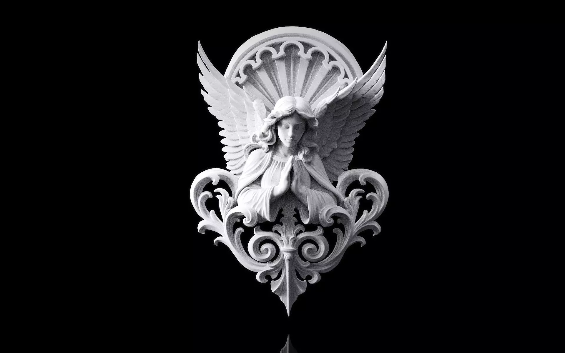 Panagia pendant angel with saint s wings 3D print model