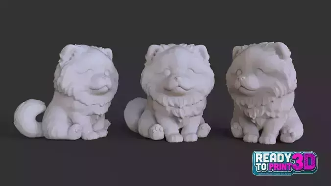 Cute Sitting Puppy  3D Print Ready STL Model