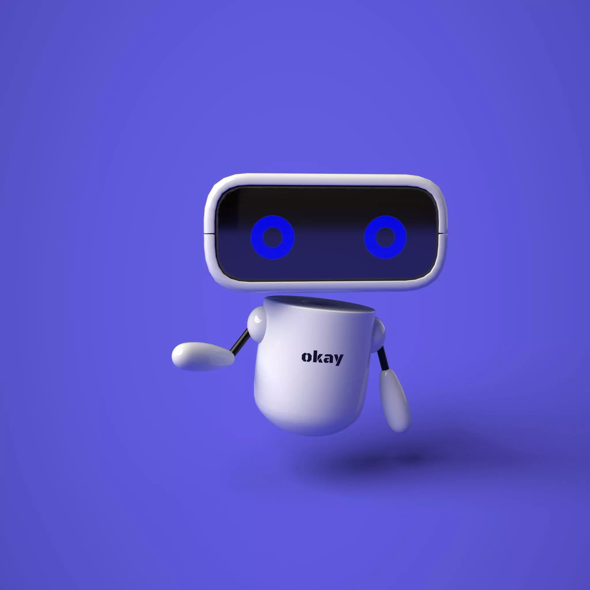 Cute Robot 02 Low-poly 3D model