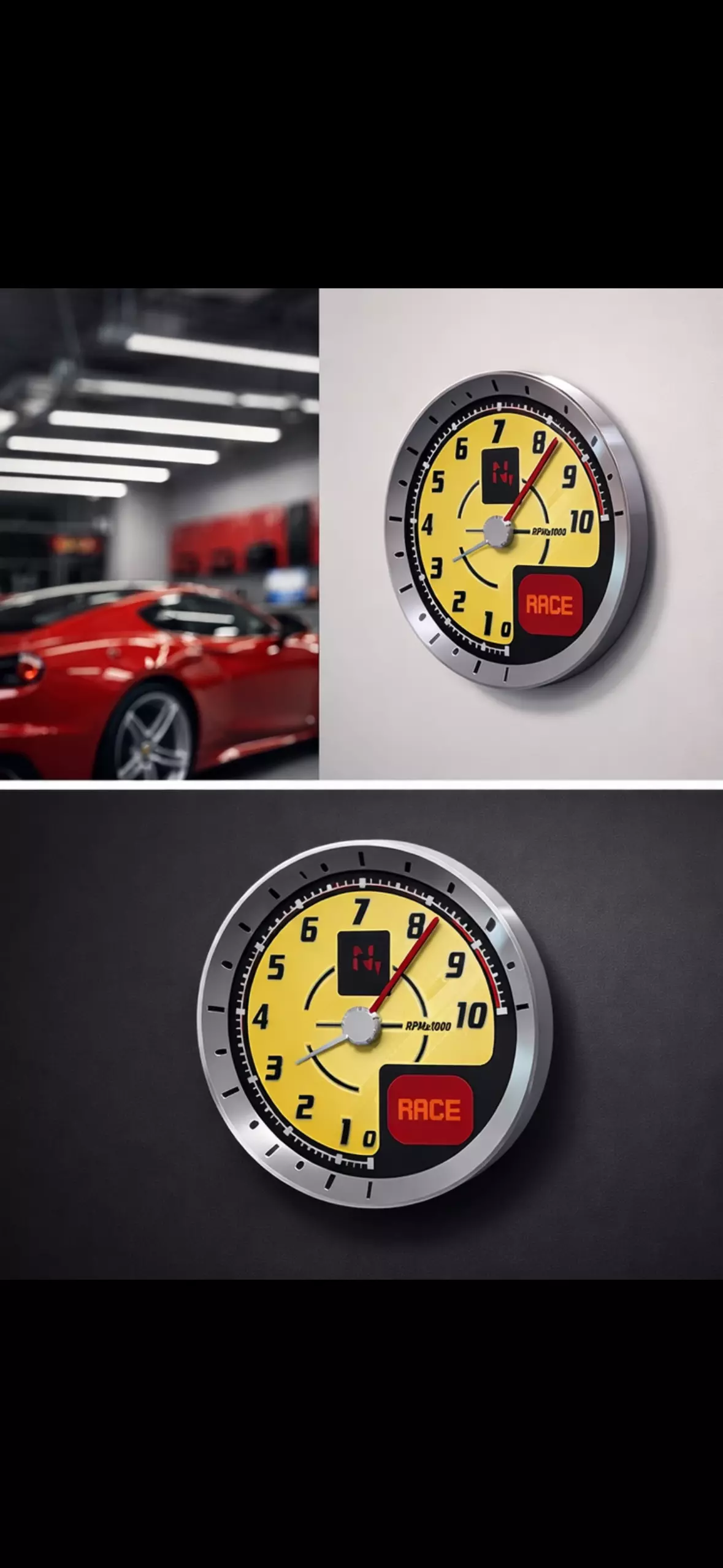 Ferrari F430 Scuderia Tachometer Wall Clock 3D Printable STL 3D print model