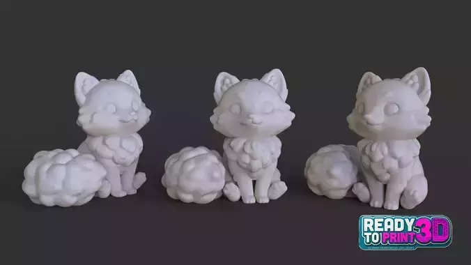 Cute Sitting puff Cat  3D Print Ready STL Model