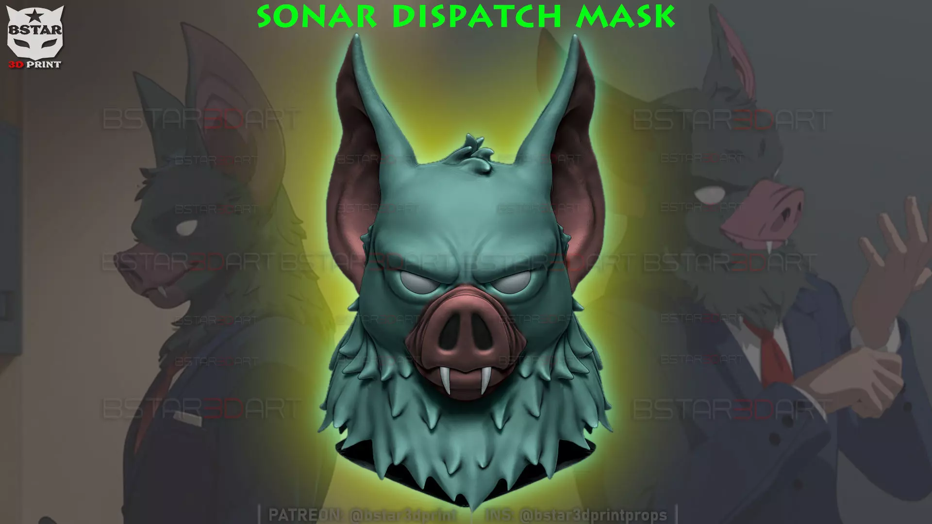 Sonar Head Mask - Dispatch Game - Halloween Cosplay Mask STL 3D print model