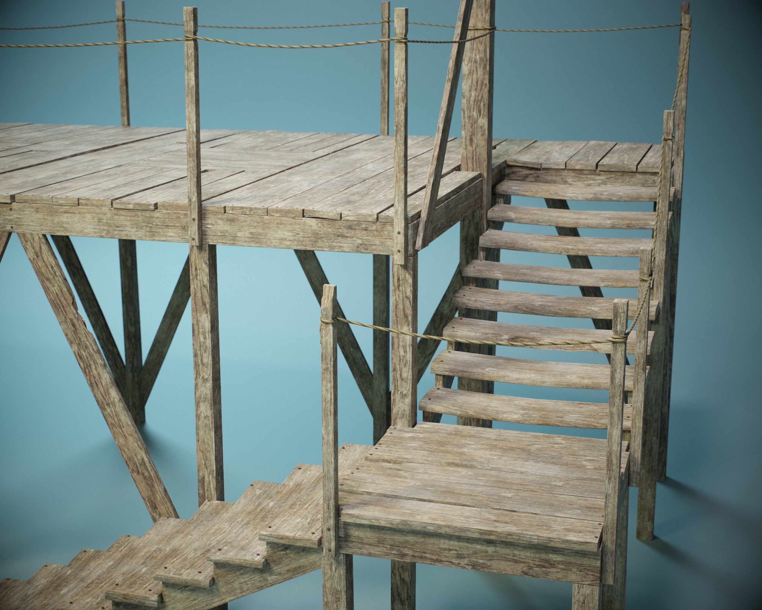 Gallows Scaffold PBR Low-poly 3D model_6