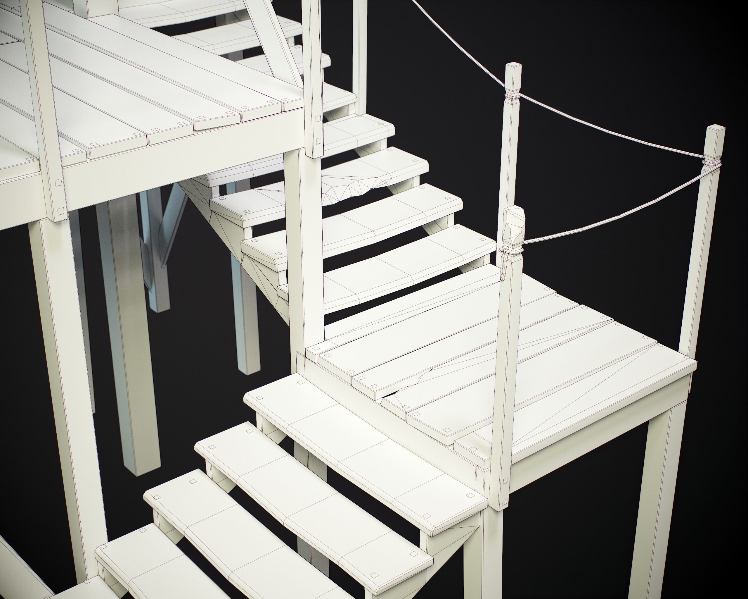 Gallows Scaffold PBR Low-poly 3D model_9