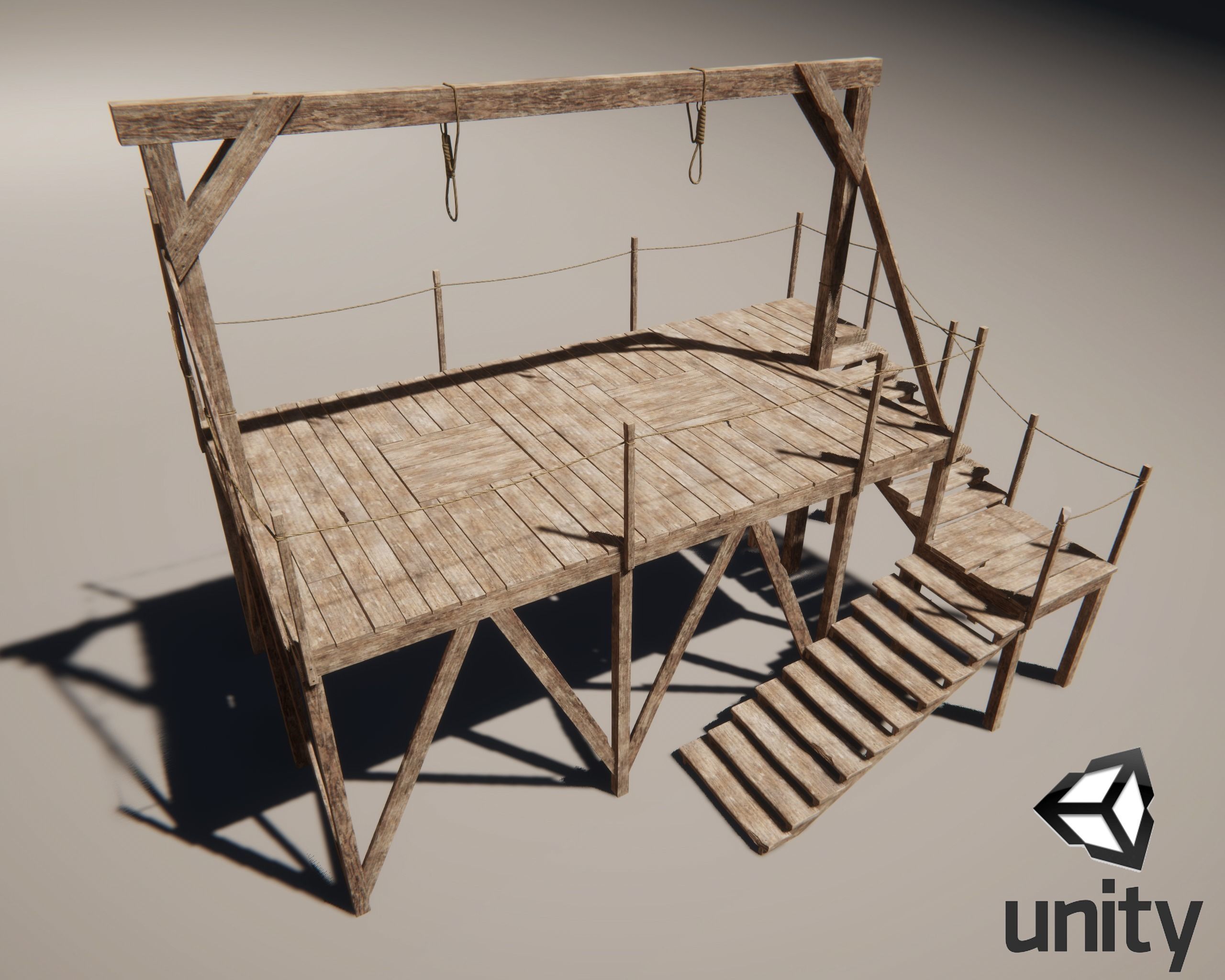 Gallows Scaffold PBR Low-poly 3D model_12