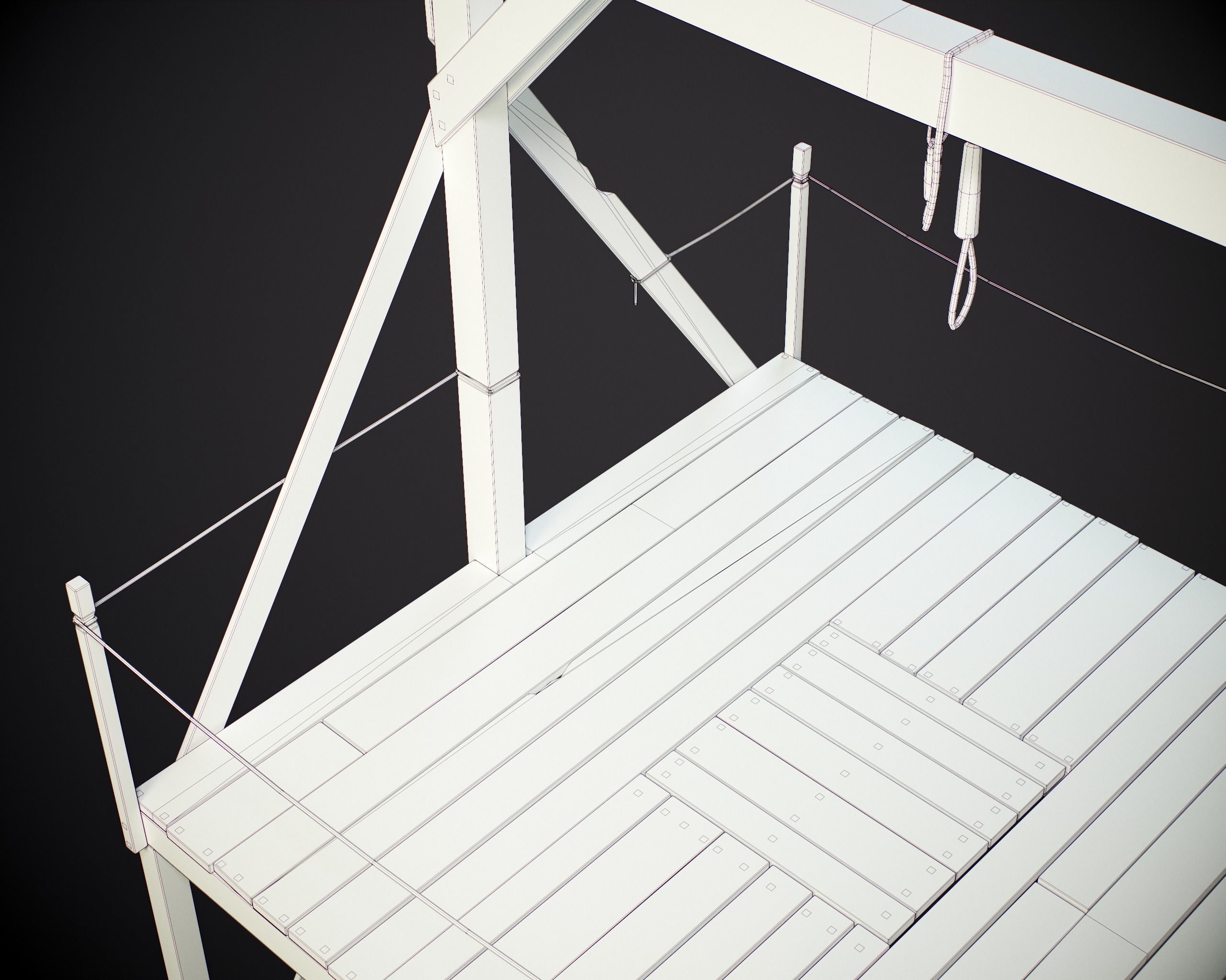 Gallows Scaffold PBR Low-poly 3D model_10