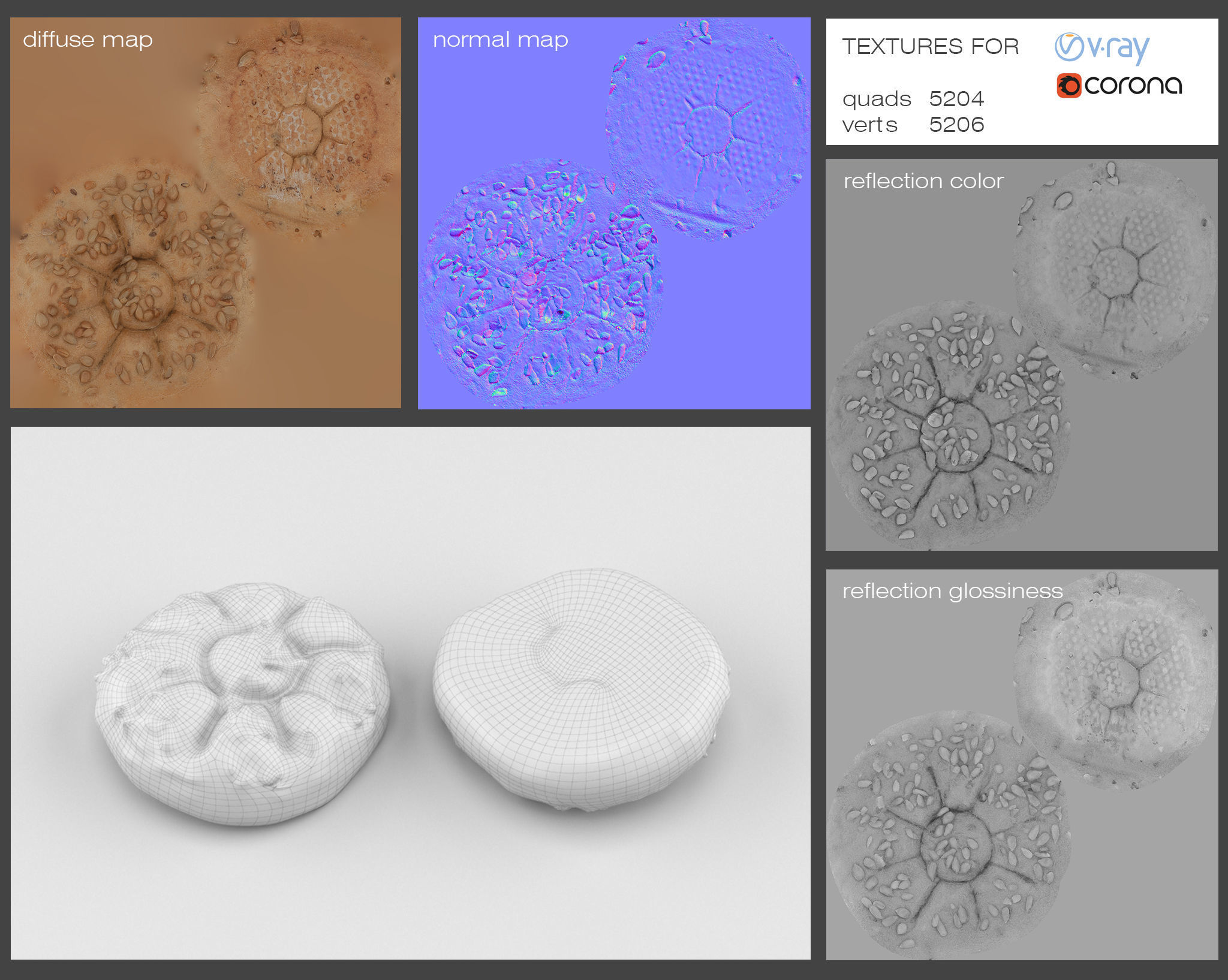 Sunflower Breadroll 3D model_1