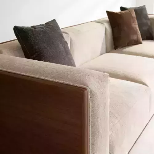 Modern Minimalist Fabric Three Seat Sofa 3D Model 3D model 5