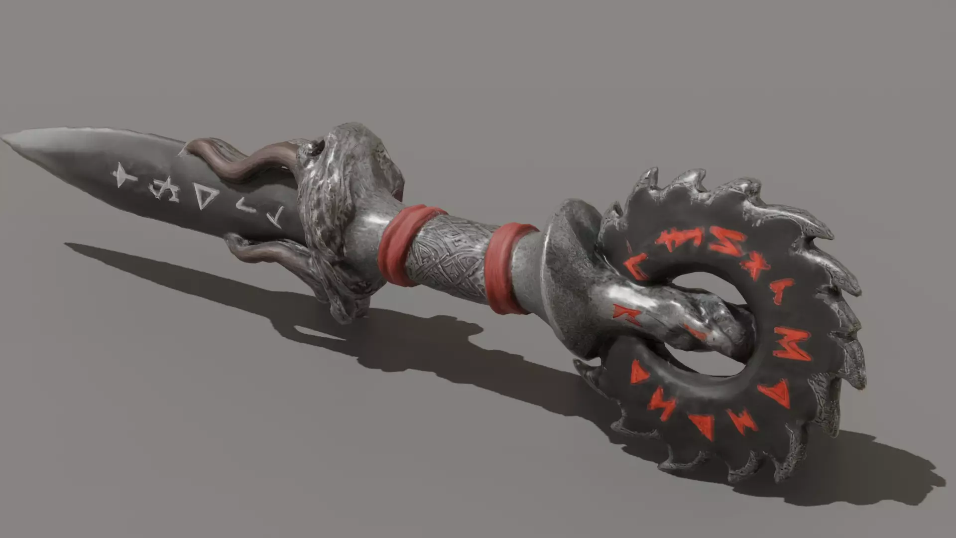 Forgotten Crusher Dagger Low Poly Dark Fantasy Low-poly 3D model