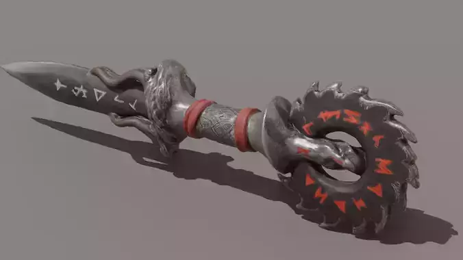 Forgotten Crusher Dagger Low Poly Dark Fantasy