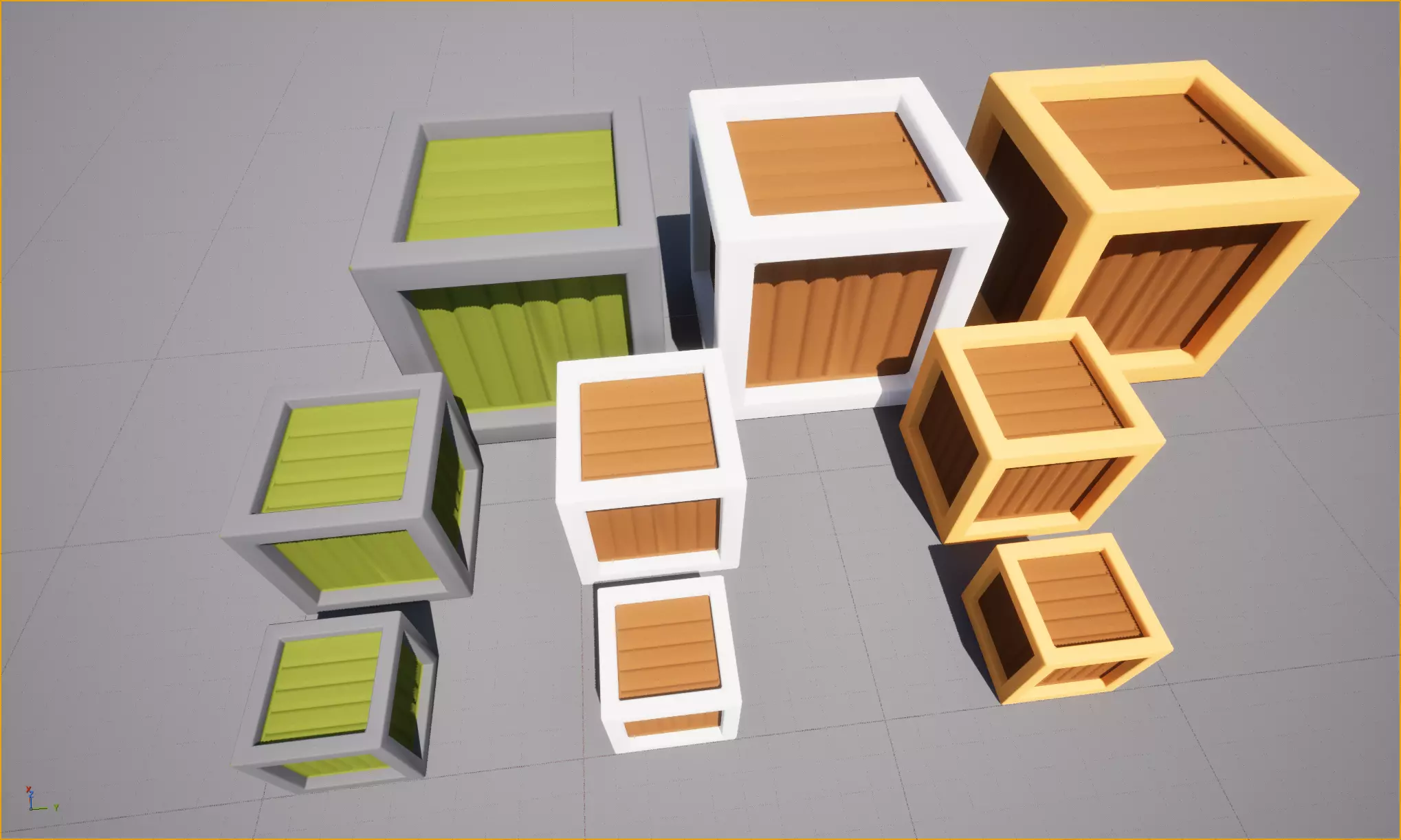 Stylized Wooden Crate Pack Low-poly 3D model