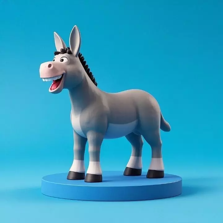 3800 Laughing Donkey 3D Printed Full Figure Statue humor 3D print model