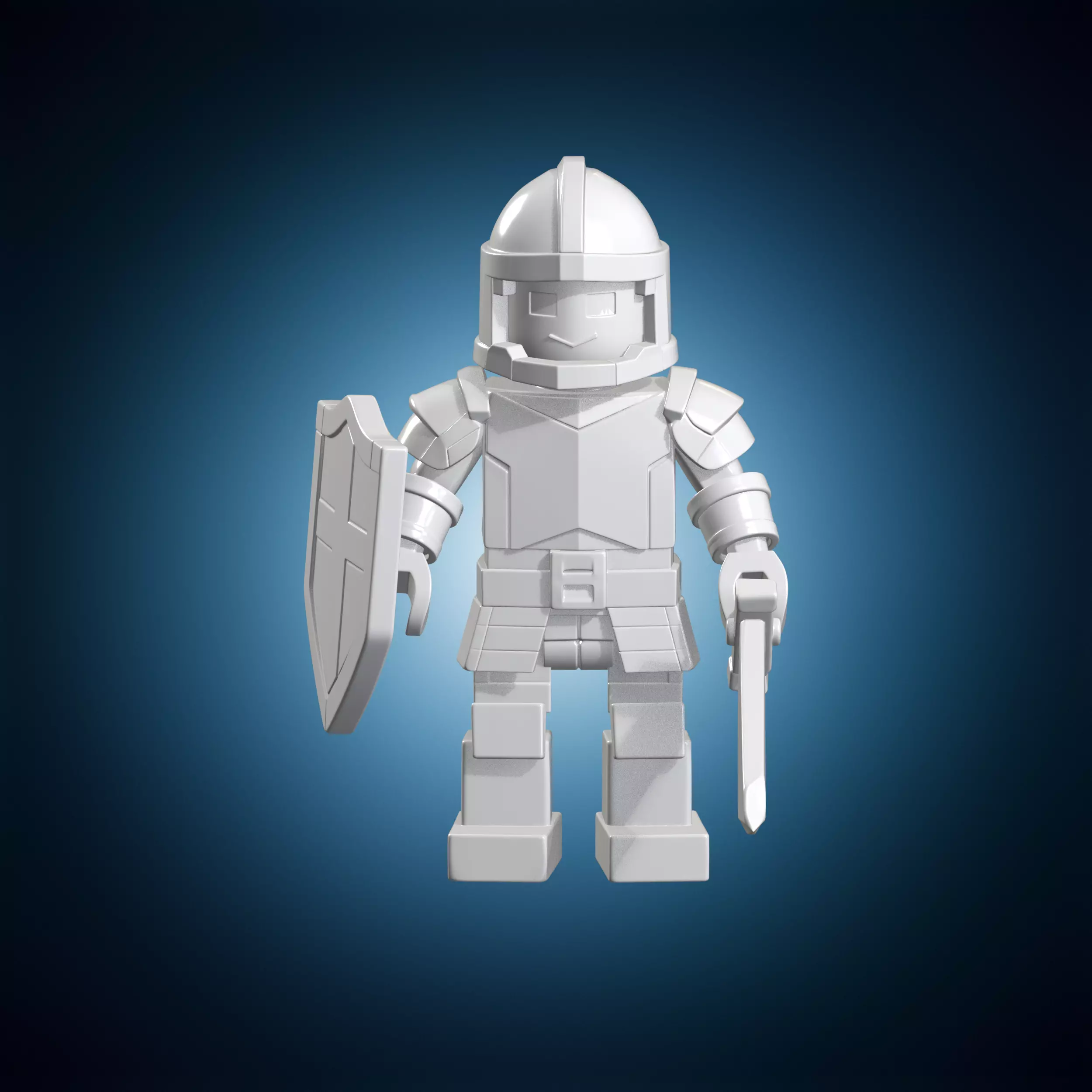 Lego Style Medieval Knight 3D Print Model 3D print model