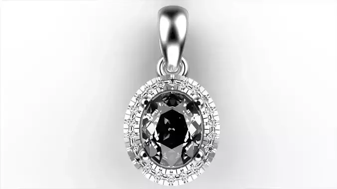Oval Halo Pendant