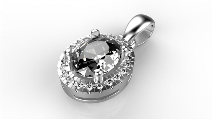 Oval Halo Pendant 3D print model