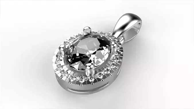 Oval Halo Pendant