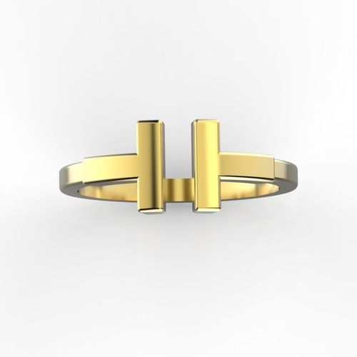 T ring bar gold 3D print model