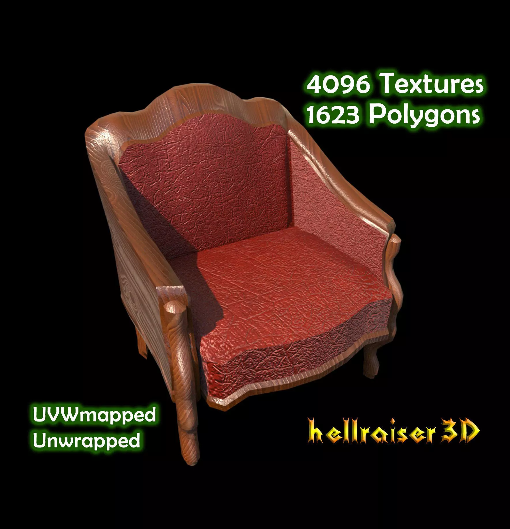 Chair - PBR - Textured Low-poly 3D model_0