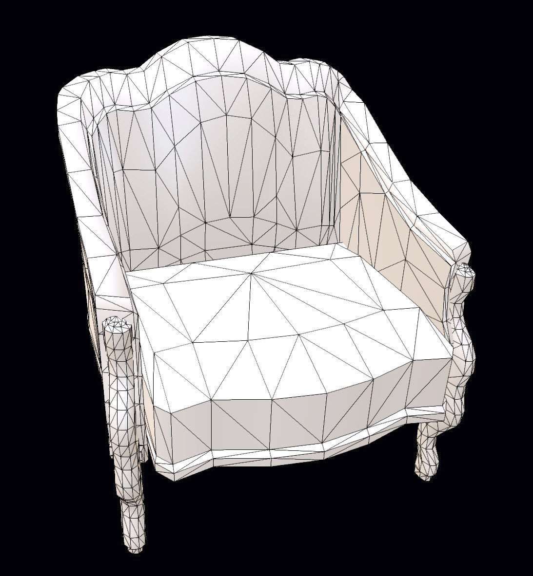 Chair Low-poly 3D model_4