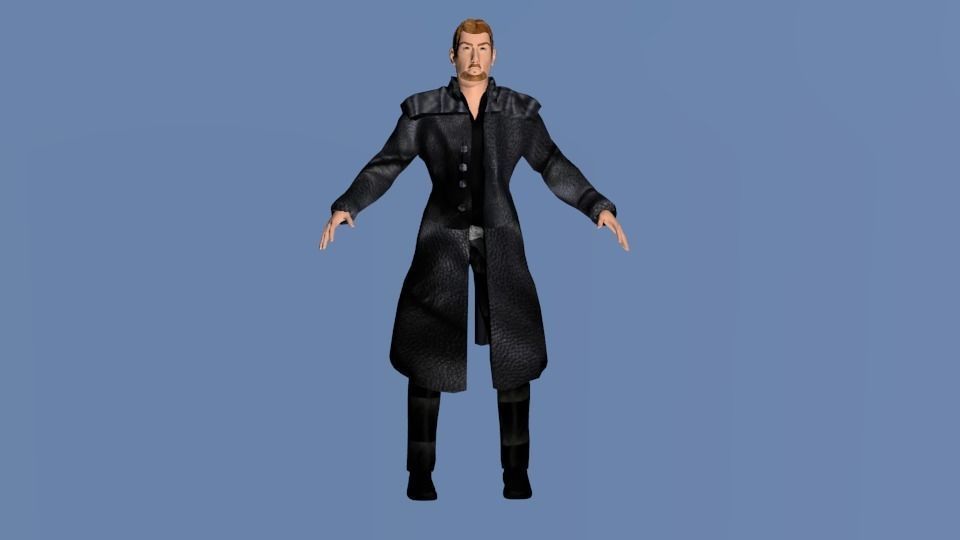 Captain Flint Pirate Low-poly 3D model_0