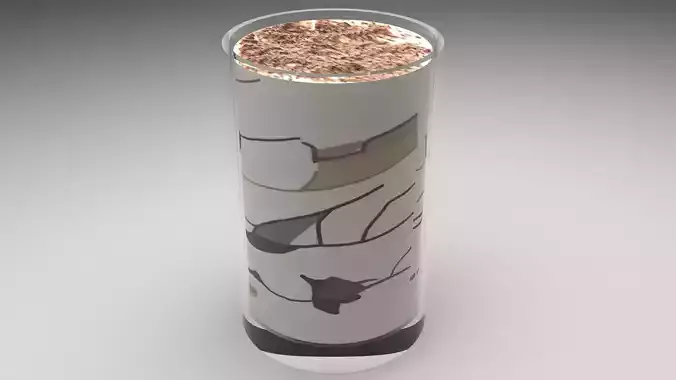 Tiramisu Mousse 3D model 3