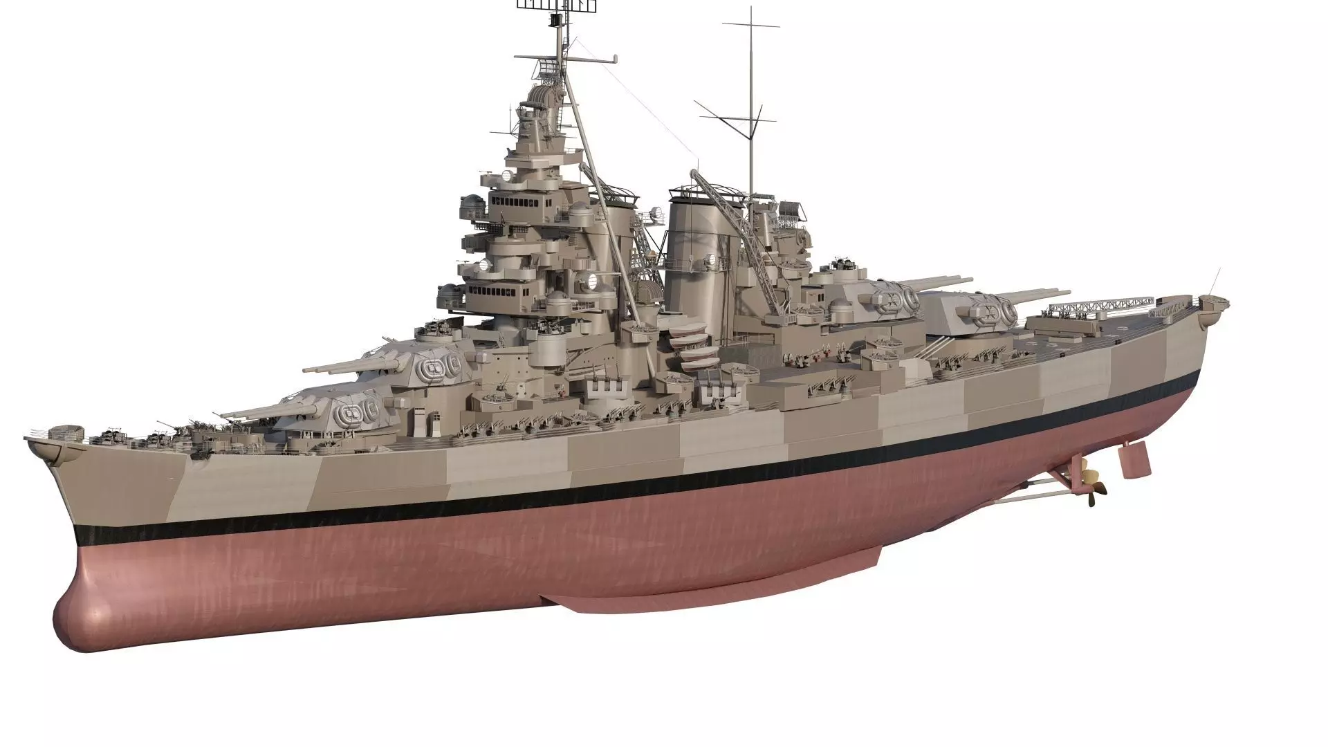 WW2 US NAVY BATTLESHIP BASED ON USS Alaska CB-1 3D model