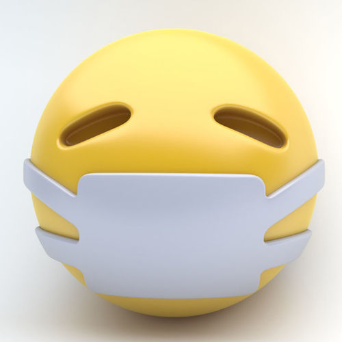 EMOJI medical mask Low-poly 3D model