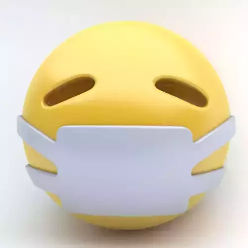 EMOJI medical mask Low-poly 3D model